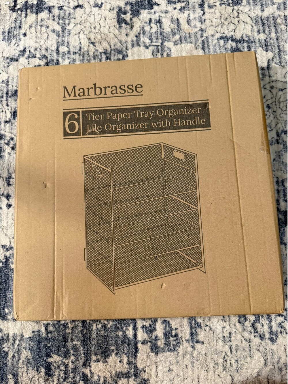 Marbrasse 6 Tier Paper Tray Organizer Black Mesh Sealed
